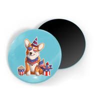 Fourth of July USA American Corgi Magnet