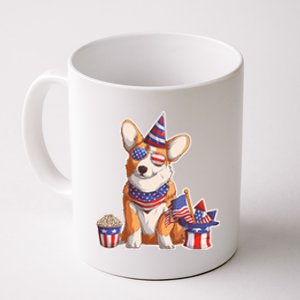 Fourth of July USA American Corgi Coffee Mug