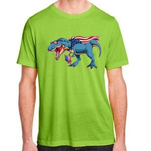 Fourth of July USA American T-Rex Adult ChromaSoft Performance T-Shirt