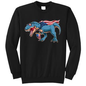 Fourth of July USA American T-Rex Sweatshirt