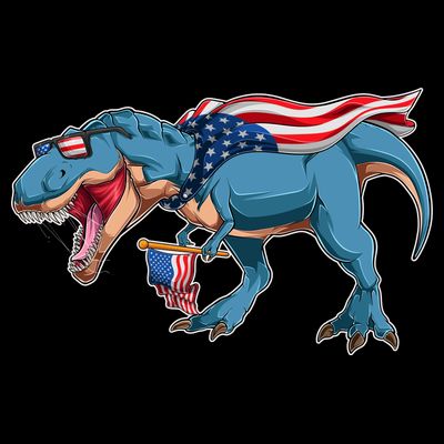 Fourth of July USA American T-Rex T-Shirt