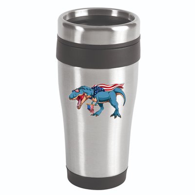 Fourth of July USA American T-Rex 16oz Travel Tumbler
