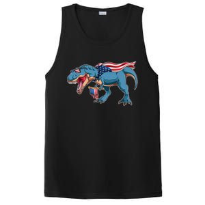 Fourth of July USA American T-Rex PosiCharge Competitor Tank