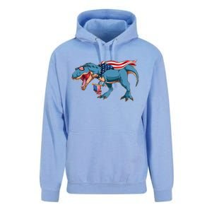 Fourth of July USA American T-Rex Unisex Surf Hoodie