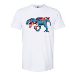 Fourth of July USA American T-Rex Softstyle CVC T-Shirt