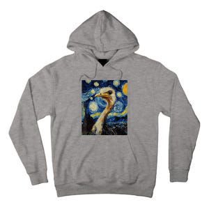 Funny Ostrich Van Gogh Style Starry Night Graphic Tall Hoodie