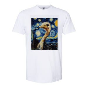 Funny Ostrich Van Gogh Style Starry Night Graphic Softstyle CVC T-Shirt