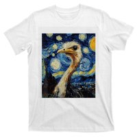 Funny Ostrich Van Gogh Style Starry Night Graphic T-Shirt