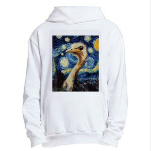 Funny Ostrich Van Gogh Style Starry Night Graphic Urban Pullover Hoodie