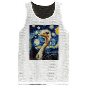 Funny Ostrich Van Gogh Style Starry Night Graphic Mesh Reversible Basketball Jersey Tank