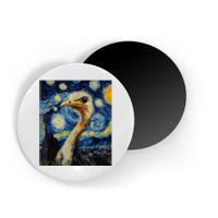 Funny Ostrich Van Gogh Style Starry Night Graphic Magnet