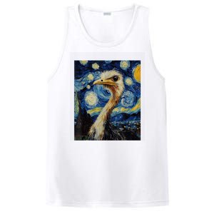 Funny Ostrich Van Gogh Style Starry Night Graphic PosiCharge Competitor Tank