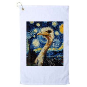 Funny Ostrich Van Gogh Style Starry Night Graphic Platinum Collection Golf Towel