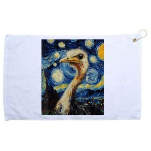 Funny Ostrich Van Gogh Style Starry Night Graphic Grommeted Golf Towel