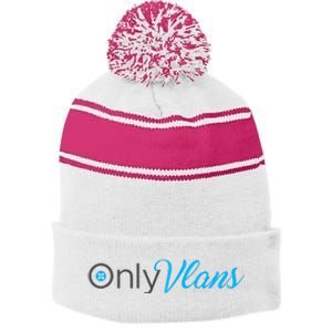 Funny Only Vlans Network Engineering Stripe Pom Pom Beanie