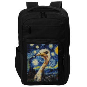 Funny Ostrich Van Gogh Style Starry Night Graphic Impact Tech Backpack