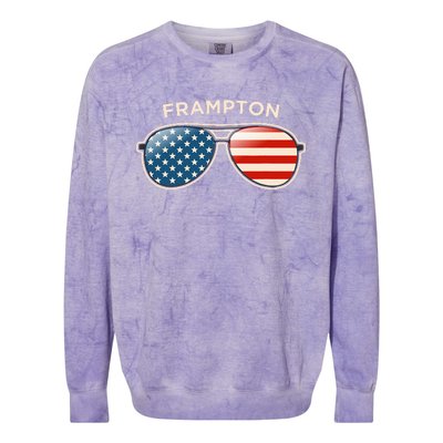 Frampton Oh Vintage Us Flag Sunglasses Colorblast Crewneck Sweatshirt