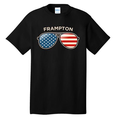 Frampton Oh Vintage Us Flag Sunglasses Tall T-Shirt