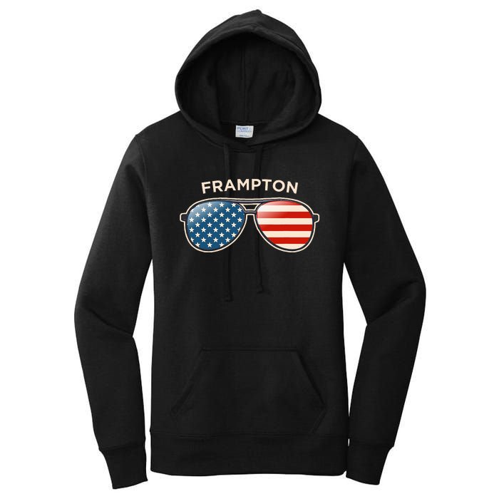 Frampton Oh Vintage Us Flag Sunglasses Women's Pullover Hoodie