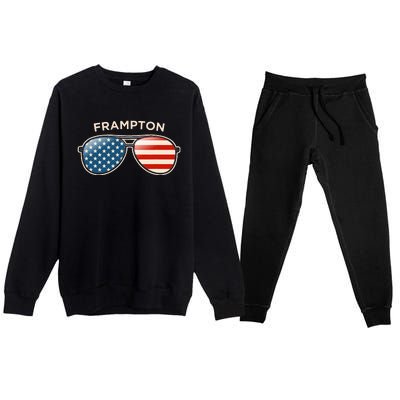 Frampton Oh Vintage Us Flag Sunglasses Premium Crewneck Sweatsuit Set