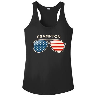 Frampton Oh Vintage Us Flag Sunglasses Ladies PosiCharge Competitor Racerback Tank