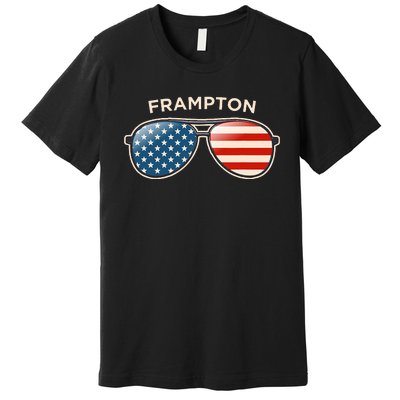 Frampton Oh Vintage Us Flag Sunglasses Premium T-Shirt