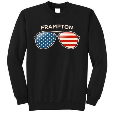 Frampton Oh Vintage Us Flag Sunglasses Tall Sweatshirt