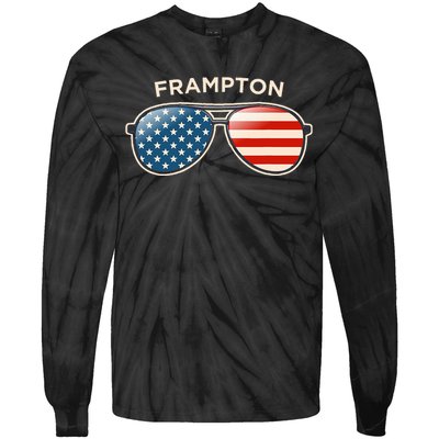 Frampton Oh Vintage Us Flag Sunglasses Tie-Dye Long Sleeve Shirt