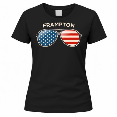 Frampton Oh Vintage Us Flag Sunglasses Women's T-Shirt