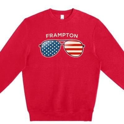 Frampton Oh Vintage Us Flag Sunglasses Premium Crewneck Sweatshirt