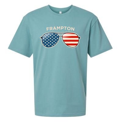 Frampton Oh Vintage Us Flag Sunglasses Sueded Cloud Jersey T-Shirt