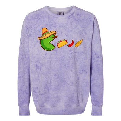 Funny Oldschool Video Game Cinco De Mayo Colorblast Crewneck Sweatshirt