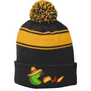 Funny Oldschool Video Game Cinco De Mayo Stripe Pom Pom Beanie