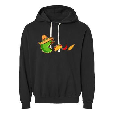 Funny Oldschool Video Game Cinco De Mayo Garment-Dyed Fleece Hoodie