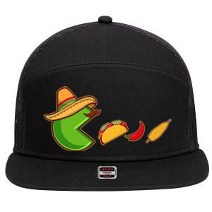 Funny Oldschool Video Game Cinco De Mayo 7 Panel Mesh Trucker Snapback Hat