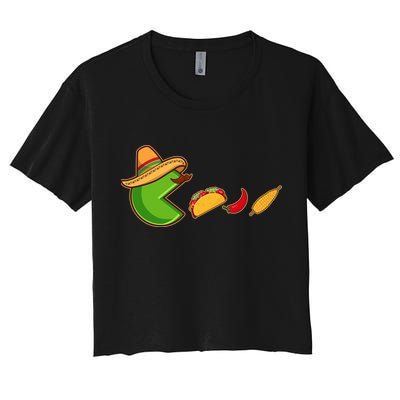 Funny Oldschool Video Game Cinco De Mayo Crop Top