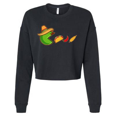 Funny Oldschool Video Game Cinco De Mayo Cropped Pullover Crew
