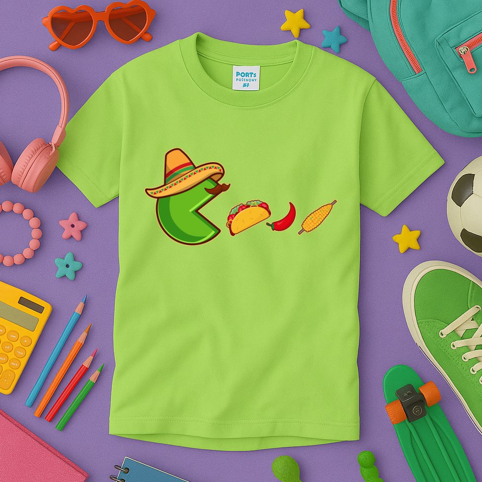 Funny Oldschool Video Game Cinco De Mayo Kids T-Shirt
