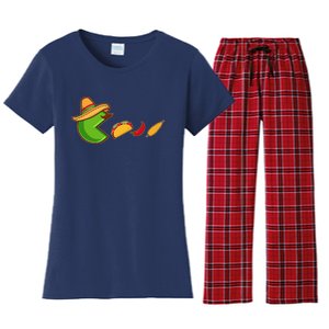 Funny Oldschool Video Game Cinco De Mayo Women's Flannel Pajama Set