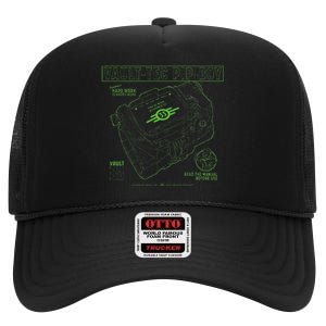 Fall Out Vault Tec Pip Boy High Crown Mesh Back Trucker Hat