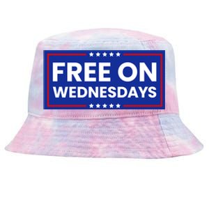 Free On Wednesdays Funny Biden Saying Tie-Dyed Bucket Hat