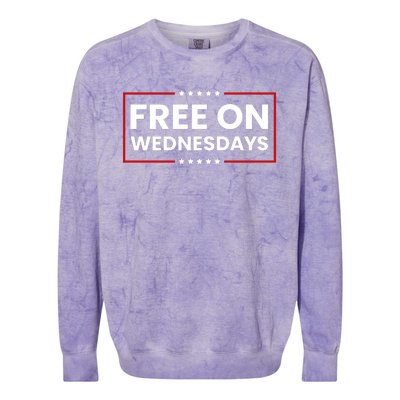 Free On Wednesdays Funny Biden Saying Colorblast Crewneck Sweatshirt