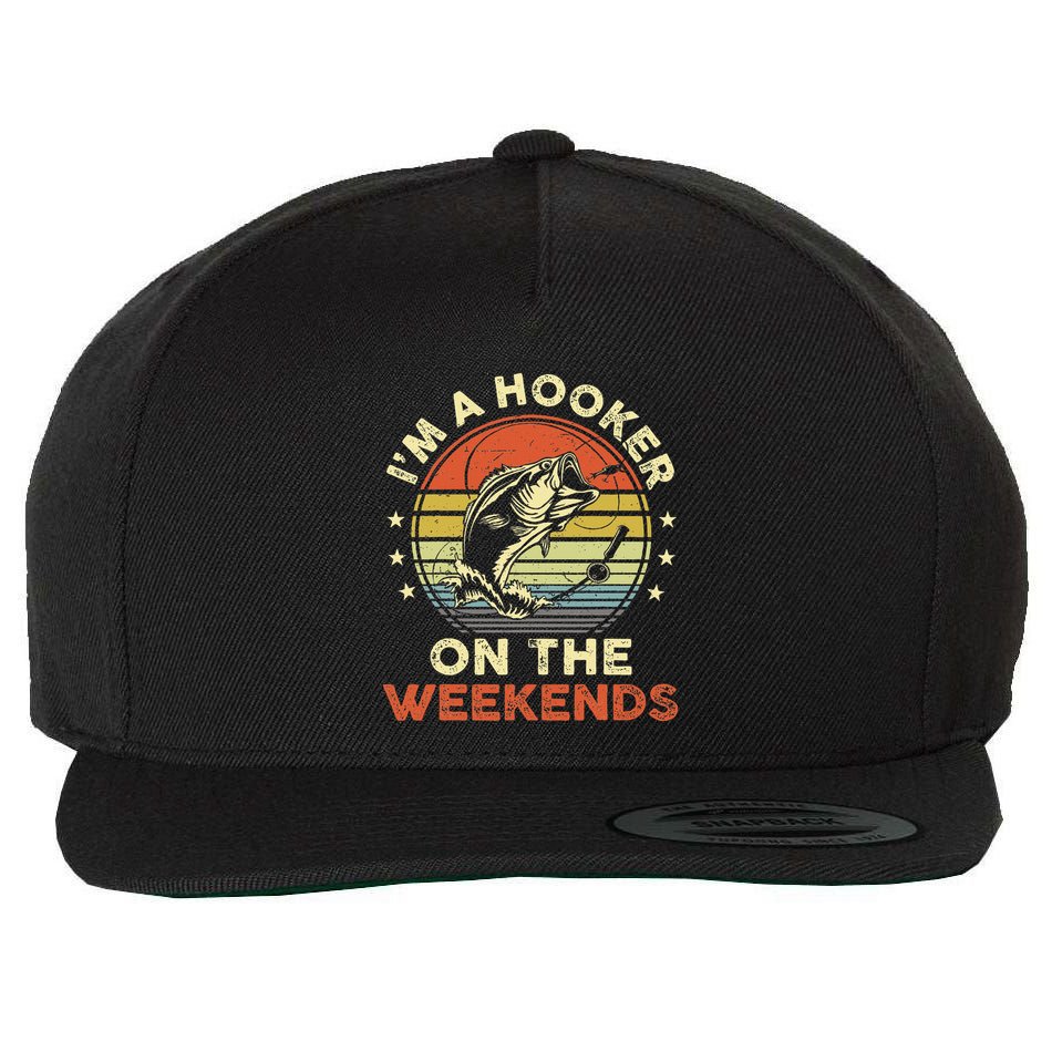Fishinghooker On Weekends Wool Snapback Cap