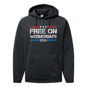 Free On Wednesdays 2024 Election Funny Trump Biden Performance Fleece Hoodie