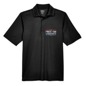 Free On Wednesdays 2024 Election Funny Trump Biden Men's Origin Performance Pique Polo