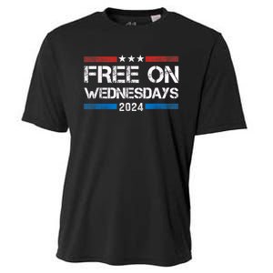 Free On Wednesdays 2024 Election Funny Trump Biden Cooling Performance Crew T-Shirt