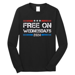 Free On Wednesdays 2024 Election Funny Trump Biden Long Sleeve Shirt