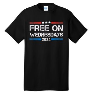 Free On Wednesdays 2024 Election Funny Trump Biden Tall T-Shirt