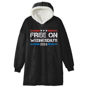 Free On Wednesdays 2024 Election Funny Trump Biden Hooded Wearable Blanket