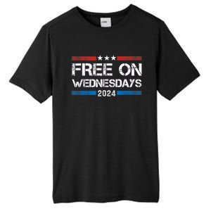 Free On Wednesdays 2024 Election Funny Trump Biden Tall Fusion ChromaSoft Performance T-Shirt